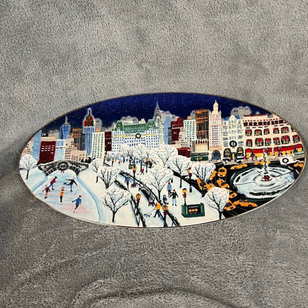 Anthropologie Holiday in the City Serving Platter Festive NYC Christmas